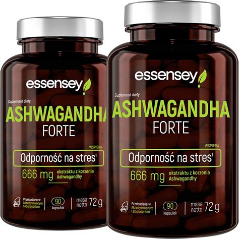 ASHWAGANDHA FORTE 666mg Mocny Ekstrakt Stres Sen Relaks Ashwaganda