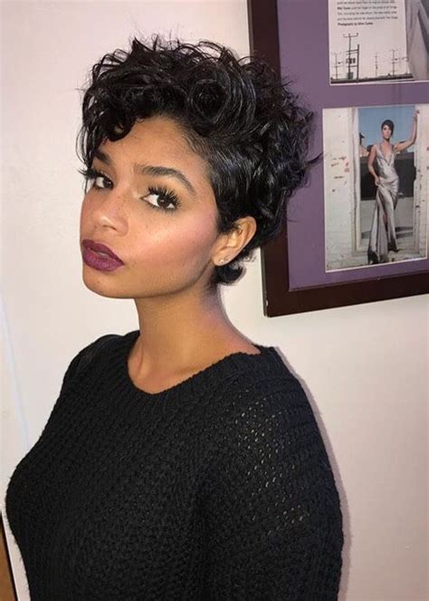 Aiyana Lewis Super Short Hair Curly Hair Styles Curly Pixie Haircuts