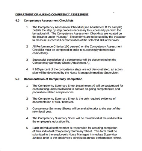 7 Competency Assessment Templates Sample Templates