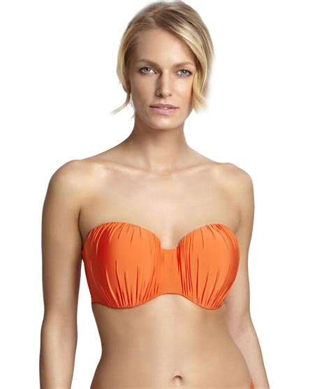 Plavky Vrchn D L Panache Swim Marina Bandeau Bikini Top Tangerine