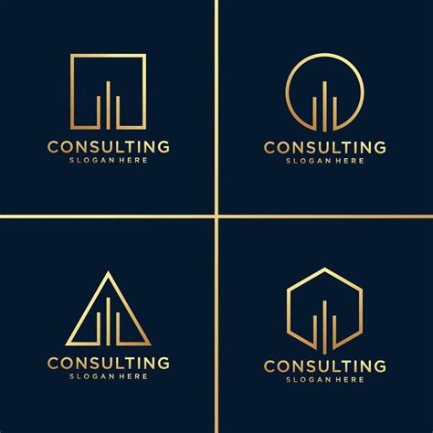 consultoria dourada ou logotipo de construção e cartão de visita