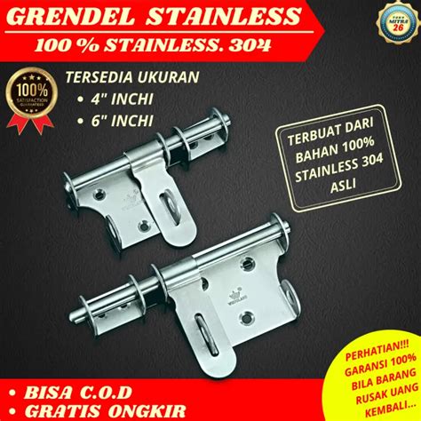 Grendel Gudang Stainless Asli Grendel Gembok Gtk Gudang Stainless