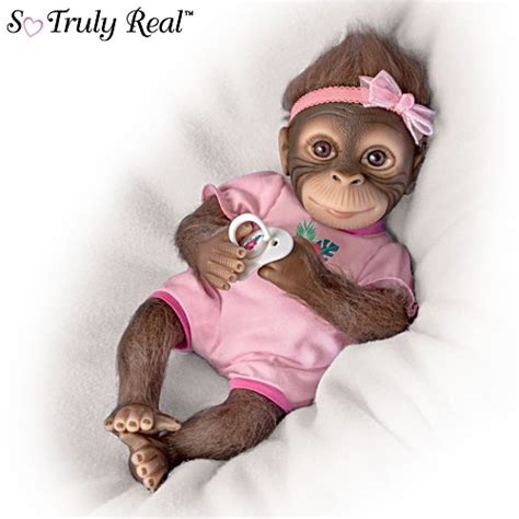 Reborn Lifelike Realtouch So Truly Real Baby Girl Monkey Doll Snuggle