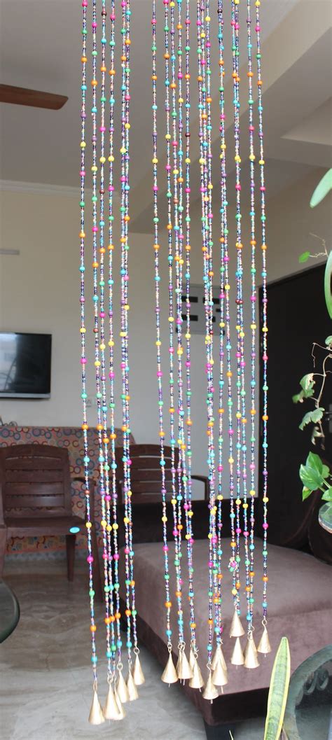 Bohemian Hippy Beaded Curtain For Doorways Multicolour Glass Etsy