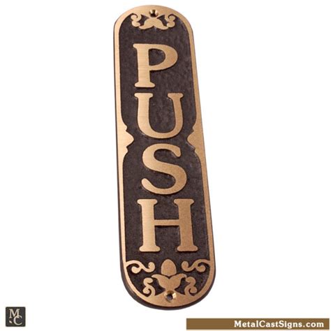 Push Door Sign Display Metal Cast Sign Co