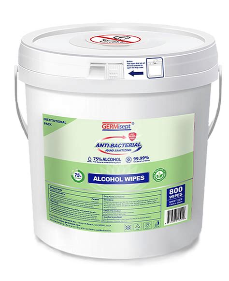 Sanitizing Alcohol Wipes 800ct Bucket Germisept