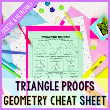 Triangle Proofs Geometry Cheat Sheet by Busy Miss Beebe | TPT