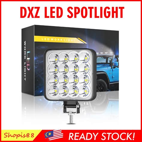 LED Work Light Bar Square Spotlight 16LED 4Inch 48W Work Light