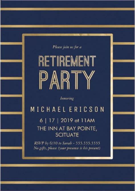 Retirement Party Invitation Template Free Edit The Name Of The Host