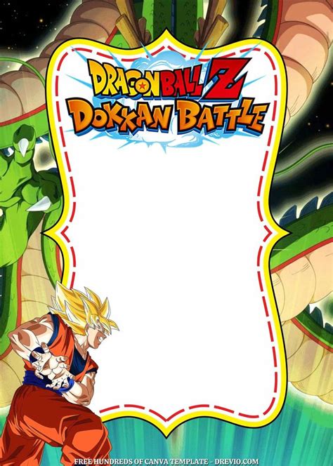 20 Dragon Ball Z Dokkan Battle Canva Birthday Invitation Templates