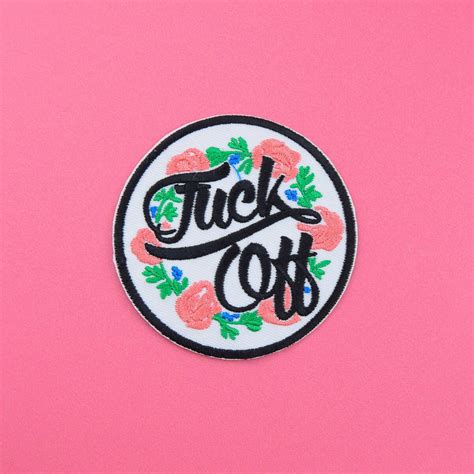 Floral Fuck Off Embroidered Patch Vegan Adhesive Funny Etsy UK