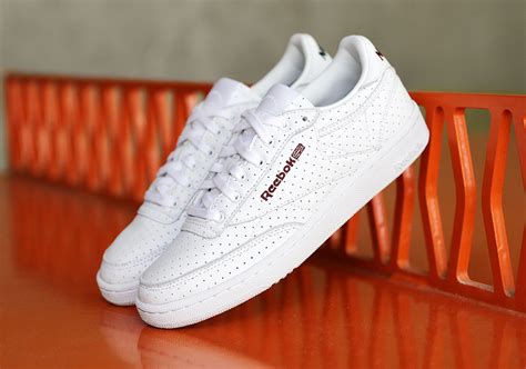Naked Reebok Club C White Perforated Leather Sneaker Bar Detroit