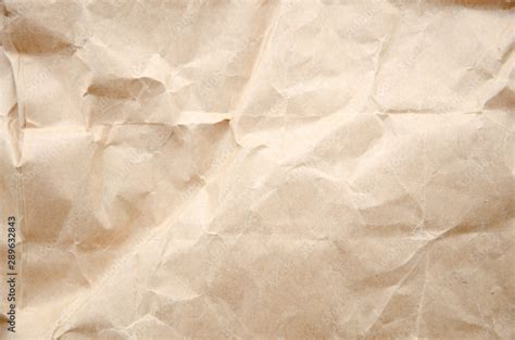 Top View Craft Paper Texture Crumpled Cream Paper Background Stock