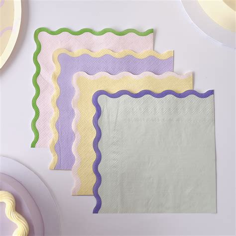 Wavy Pastel Napkins Ginger Ray