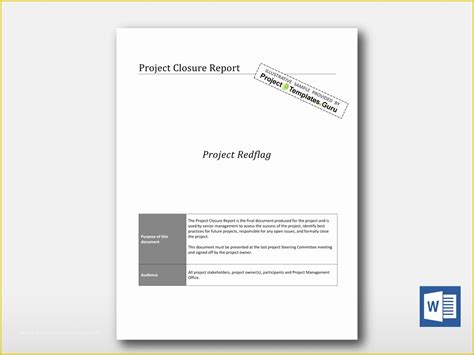 Project Closure Report Template Free Of Sample Project Closure Template