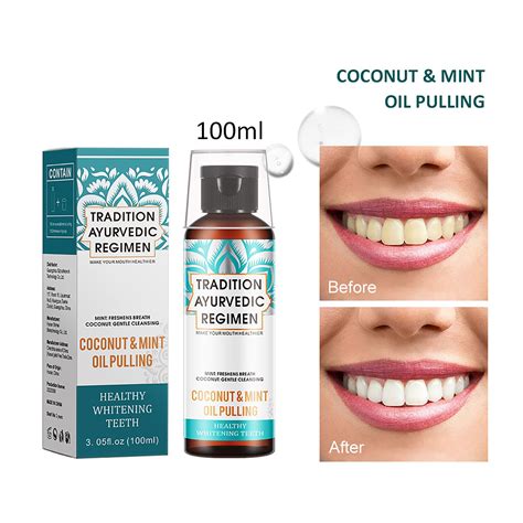 Yoland Natural Coconut Oil Mouthwash Organic Teeth And Gum Care Freshens Breath With Mint Oral