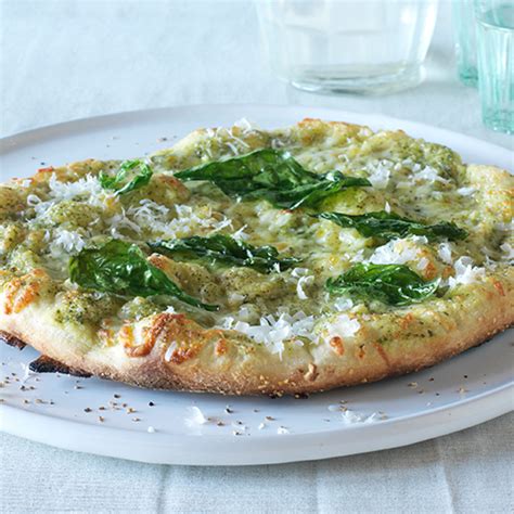 Cheesy Garlic Pesto Pizza With Fried Basil