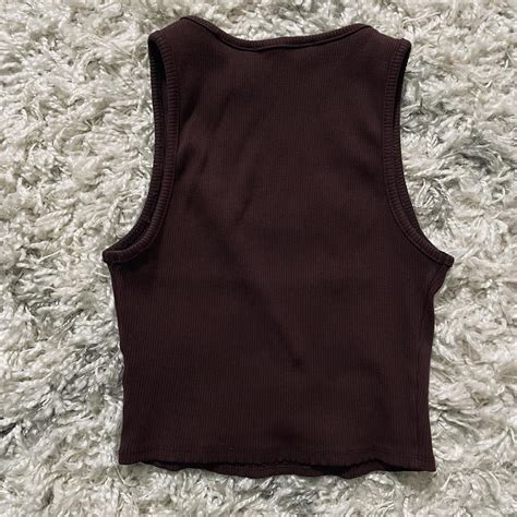 Naked Wardrobe Women S Brown Crop Top Depop