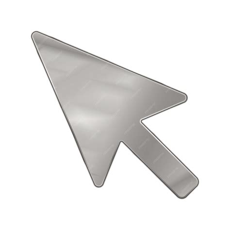 Premium Vector Silver Colored Metal Chrome Web Icon Arrow Cursor