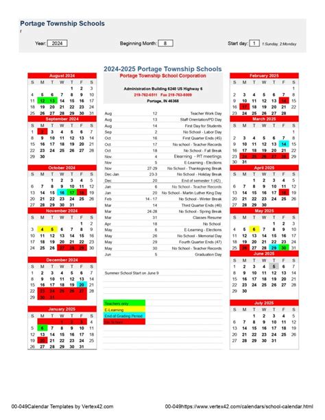 Portage Public Schools Calendar 2024 School District Calendar