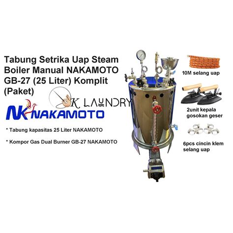 Jual Tabung Setrika Uap Steam Boiler Manual Nakamoto Liter Gb