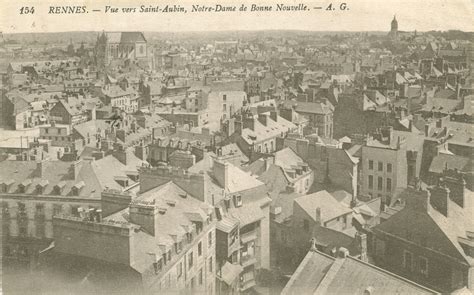 Rennes Vue A Rienne En Noir Et Blanc De La Ville Carte Postale