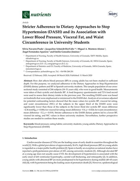 Pdf Stricter Adherence To Dietary Approaches To Stop Hypertension