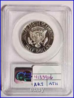 P Half Dollar Kennedy Pcgs Pr Cam Accented Hair Old Holder