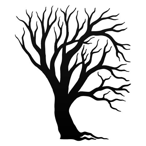 Halloween Tree Vector Dry Tree Without Leaf Scary Tree Silhouette