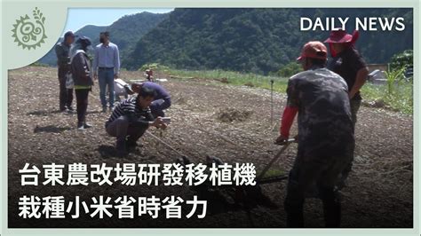 台東農改場研發移植機 栽種小米省時省力｜每日熱點新聞｜原住民族電視台 Youtube