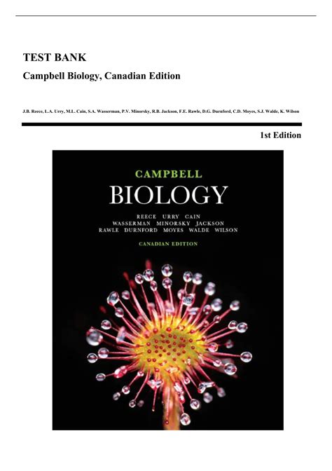 Test Bank Campbell Biology 1st 2nd And 3rd Canadian Edition All