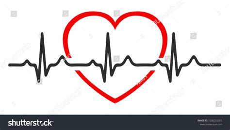 Heart Pulse One Line Cardiogram Heartbeat Stock Vector Royalty Free 1038253201