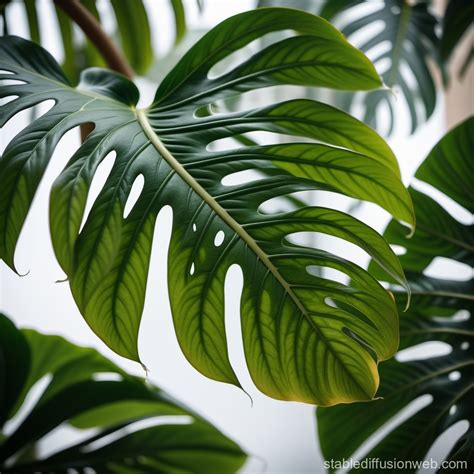 Monstera Leaf Botanical Technical Poster | Stable Diffusion Online