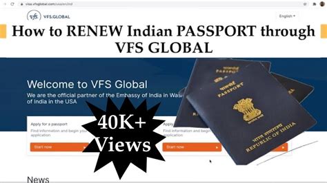 Renewalre Issuance Of Indian Passport In Usa Through Vfs Global For Adult New 2021 Youtube