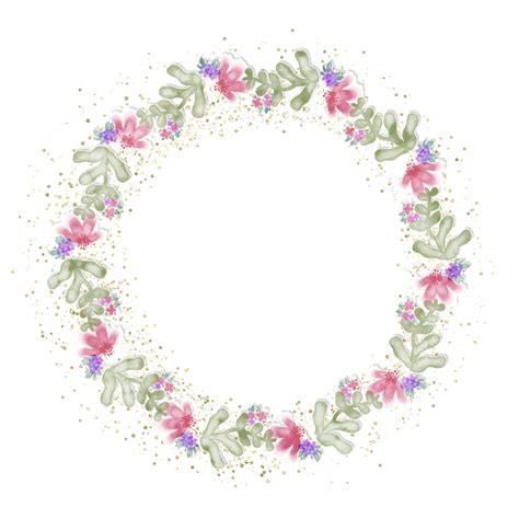 Color Glitter PNG Transparent Watercolor Colorful Flower Frame And