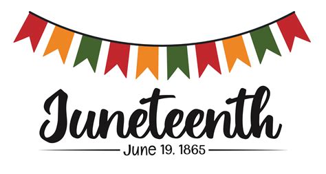 Juneteenth Banner Design With Festive Bunting Flags In African Flag