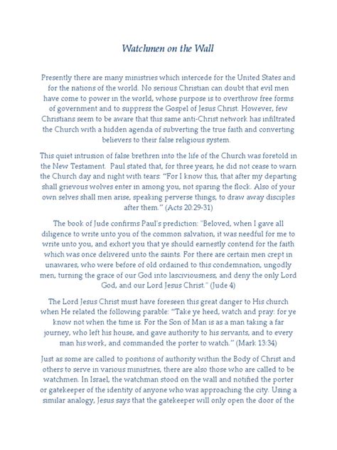Watchmen On The Wall Pdf Jesus Prayer