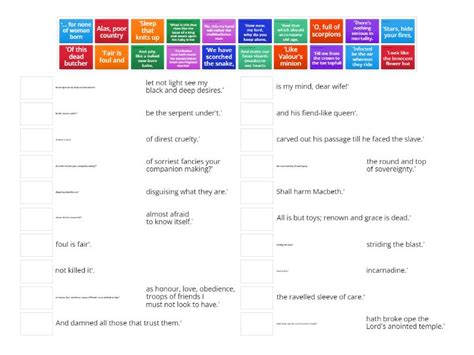 Macbeth Key Quotes Match Up