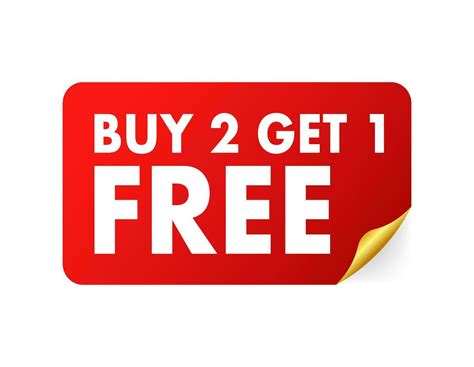 Buy 2 Get 1 Free Sale Tag Banner Design Template Vector Stock