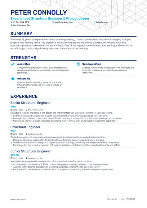 5 Structural Engineer Resume Examples And Guide For 2024