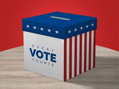 Side View Ballot Box On Wooden Surface Mockup Free Download Resource Boy