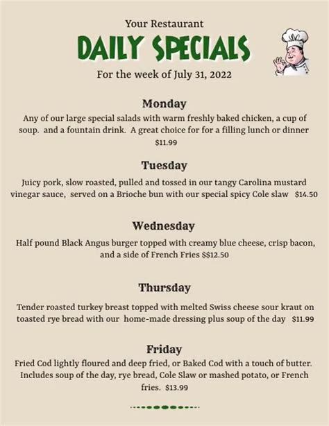 Weekly Specials 2 Template Postermywall