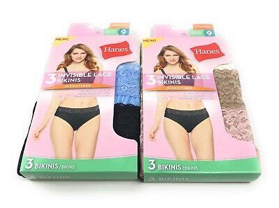 Hanes Microfiber Tagless Bikini Invisible Lace Women S Size 9 2XL 2