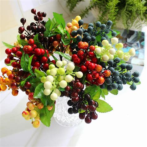 2016 Hot Sale Wedding Arrangements Berry Decor Artificial Silk Flowers