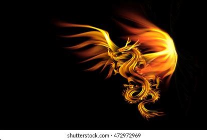 Dragon Fire On Black Background Stock Illustration 472972969 | Shutterstock