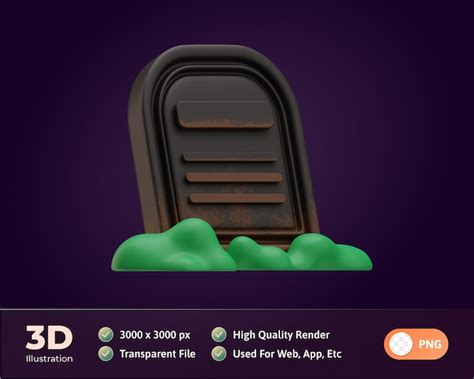 Premium Psd Tombstone Halloween Icon 3d Illustration