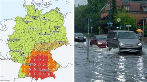 Unwetter Alarmstufe Rot Hochwasser Warnungen für Deutschland weiten