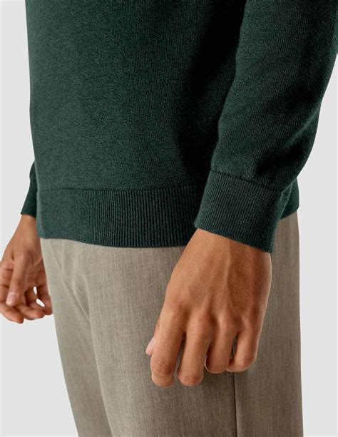 Fine Knit Crewneck Forest Green Molinaire Shaping New Tomorrow