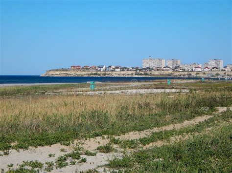 Aktau city on the beach. stock image. Image of mangistau - 122593413