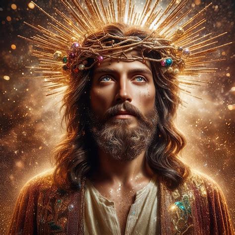 Premium Photo Portrait Of Jesus Christ With Crown Of Thorns Christmas